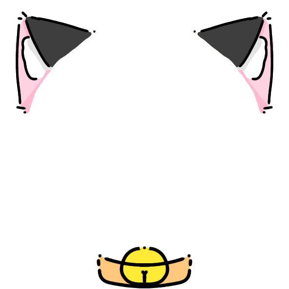 orange collar black cat ears Decoration